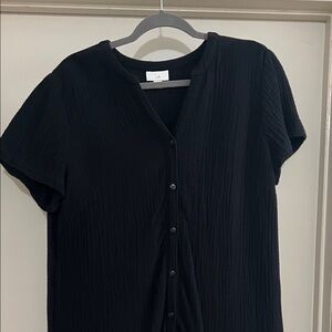 Black dress from J Jill.  SZ Medium.  Gauze. Great for a cruise/summer.